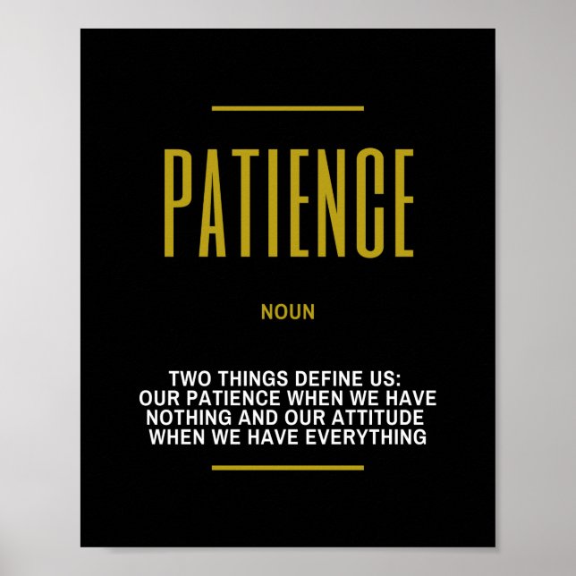 Affiche Citation Inspirante De Patience Sur Le Succès (Devant)