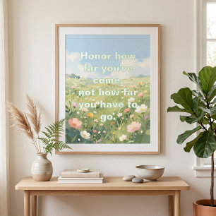 Affiche Citation Inspirante de Prairie de Fleurs Sauvages