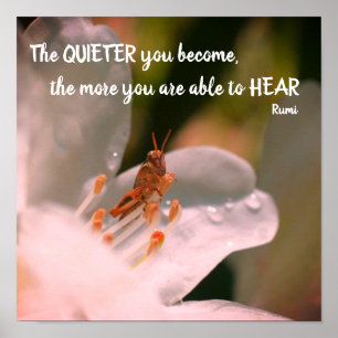 Affiche Citation inspirante de Rumi sur le silence