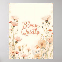 Citation Inspirante de Typographie Bloom Quietly
