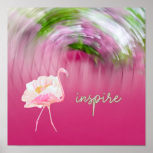 Affiche Citation Inspirante Flamant Rose Parole Inspirante