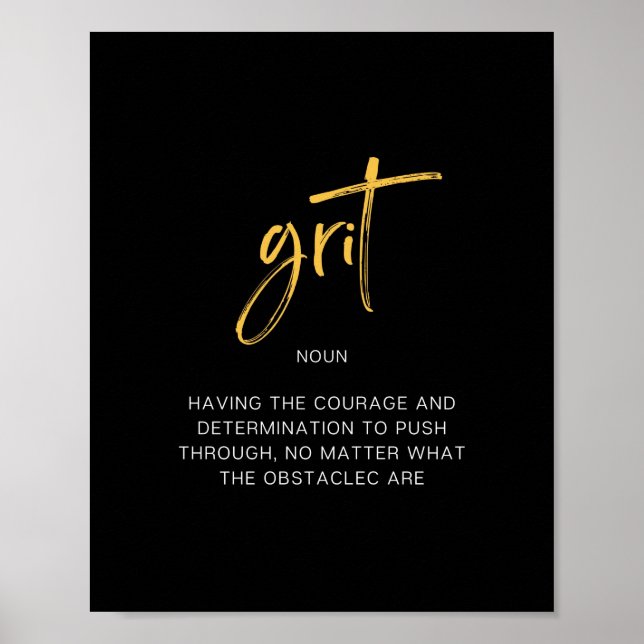 Affiche Citation Inspirante Grit (Devant)