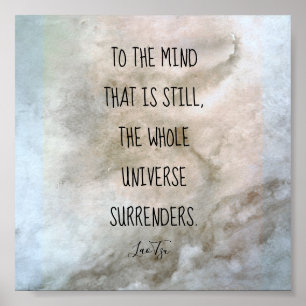 Affiche citation inspirante Lao Tzu texte aquarelle gris