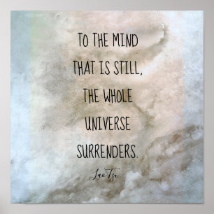 Affiche citation inspirante Lao Tzu texte aquarelle gris