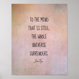 Affiche citation inspirante Lao Tzu tons chauds en détress
