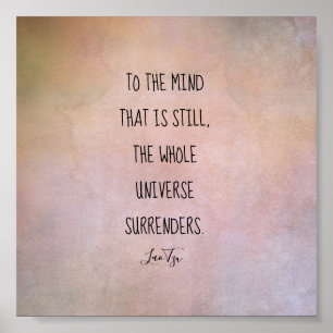 Affiche citation inspirante Lao Tzu tons chauds et affligé