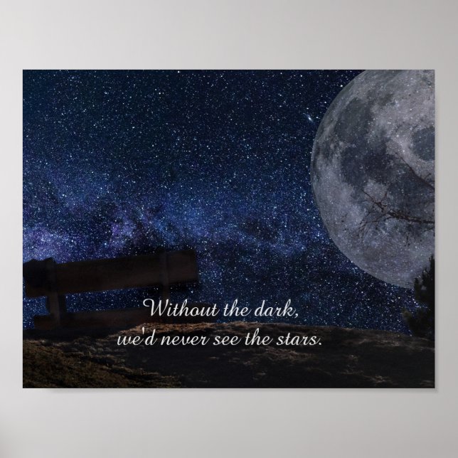 Affiche Citation Inspirante Lune & Étoiles (Devant)
