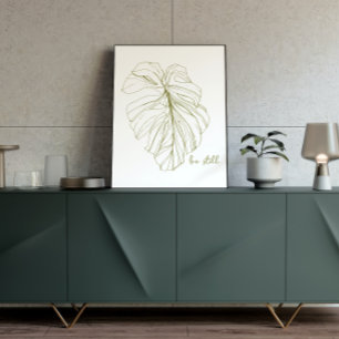 Affiche Citation Inspirante minimaliste Feuille Monstera
