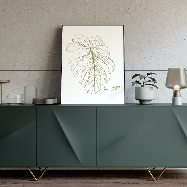 Affiche Citation Inspirante minimaliste Feuille Monstera (Créateur téléchargé)