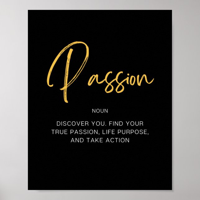 Affiche Citation inspirante Passion (Devant)