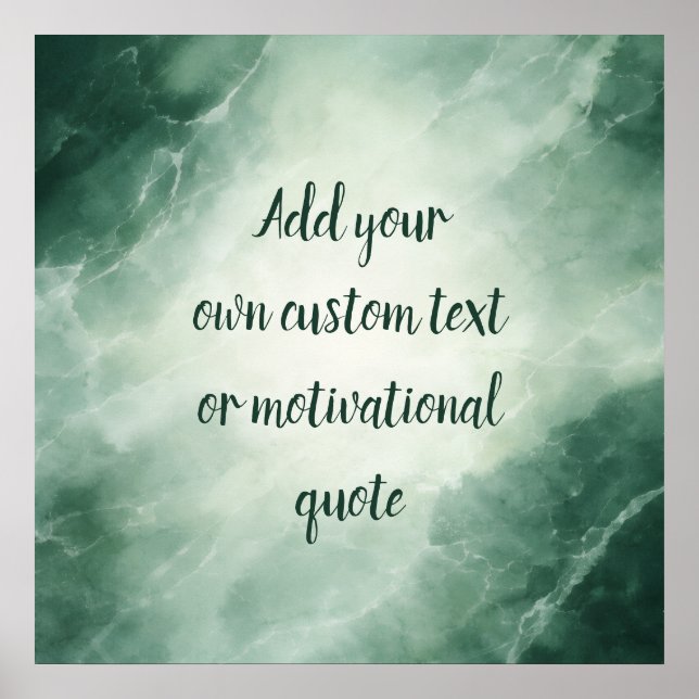 Affiche Citation Inspirante Personnalisée – Marbre Vert (Devant)