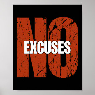 Affiche Citation Inspirante Sans Excuses Salle de Sport M
