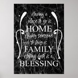 Affiche Citation inspirante sur la maison - la famille - B