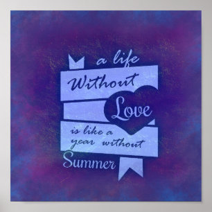 Affiche Citation inspirante sur l'amour sur une aquarelle