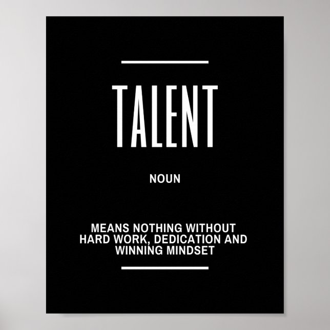 Affiche Citation inspirante sur le talent (Devant)