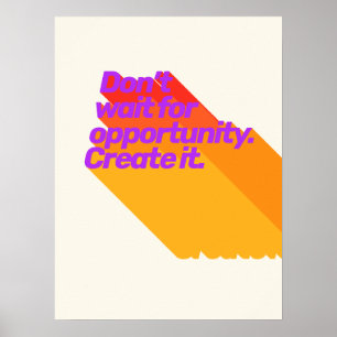 Affiche Citation Inspiration Retro violet rouge jaune