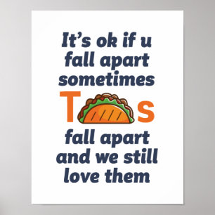 Affiche Citation Inspirationnelle amusante Taco Lover cuis