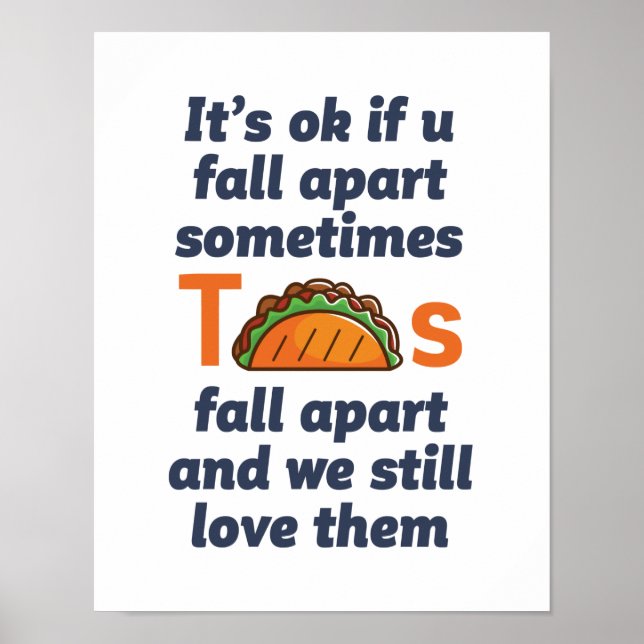 Affiche Citation Inspirationnelle amusante Taco Lover cuis (Devant)