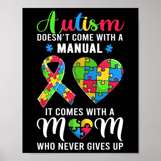 Affiche Citation Inspirationnelle Autisme Maman Sensibilis (Devant)