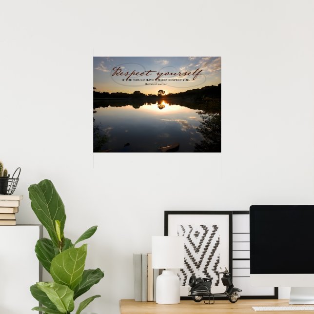 Affiche Citation Inspirationnelle Baltasar Gracian "Respec (Bureau à domicile)