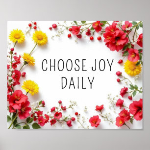 Affiche Citation Inspirationnelle Choisir Joy Fleurs color