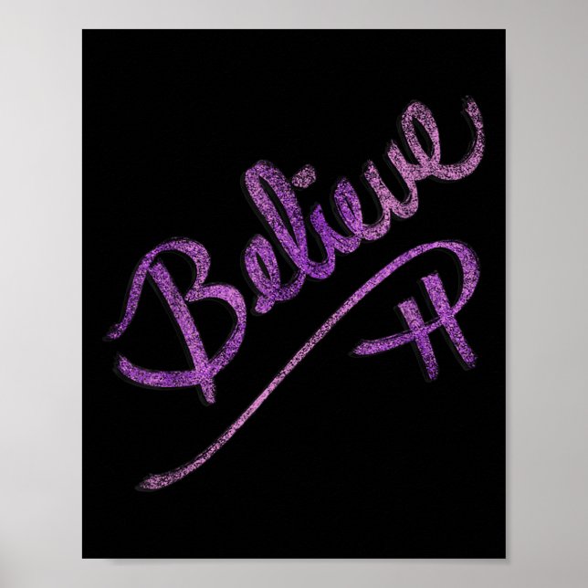 Affiche Citation Inspirationnelle Croire Script Design Gra (Devant)
