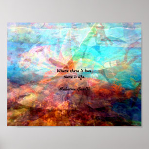 Affiche Citation inspirationnelle de Gandhi sur l'amour, l