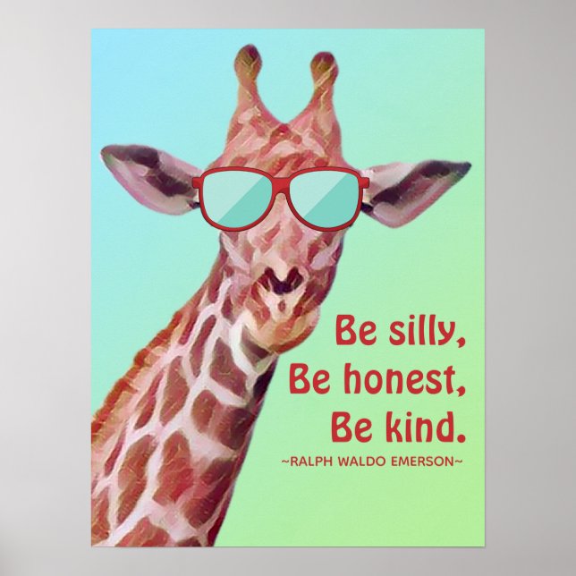 Affiche Citation Inspirationnelle Emerson Be Silly Fun Gir (Devant)