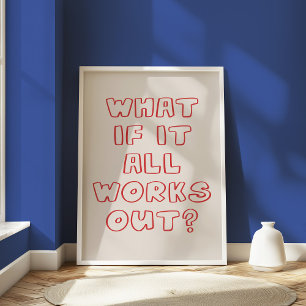 Affiche Citation Inspirationnelle Mur rouge Optimiste tiré