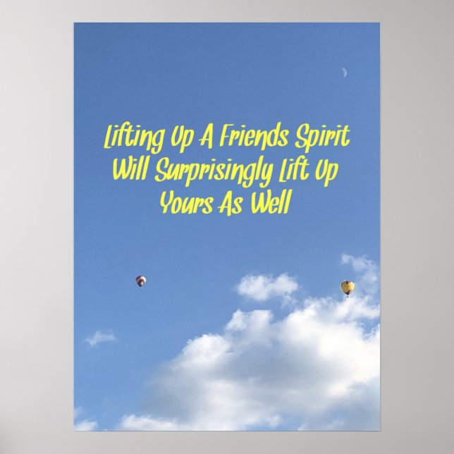 Affiche Citation Inspirationnelle Sur Le Ballon À Air Chau (Devant)