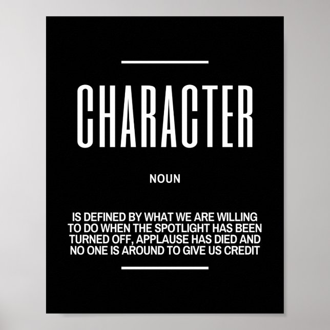 Affiche Citation Inspirationnelle Sur Le Caractère (Devant)