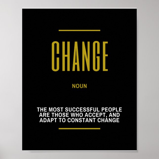 Affiche Citation Inspirationnelle Sur Le Changement (Devant)