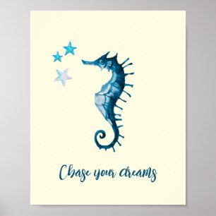 Affiche Citation inspirée de Blue Seahorse sur les rêves