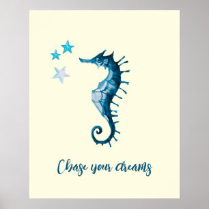 Affiche Citation inspirée de Blue Seahorse sur les rêves