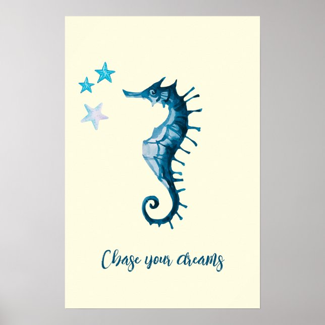 Affiche Citation inspirée de Blue Seahorse sur les rêves (Devant)