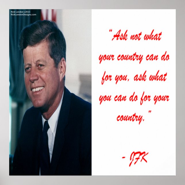 Affiche citation JFK & Ne demandez pas (Devant)