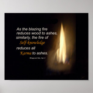 Affiche Citation Karma Blazing Fire Self Knowledge Plaque
