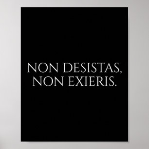 Affiche Citation Latin Motivationnelle - N'abandonnez jama