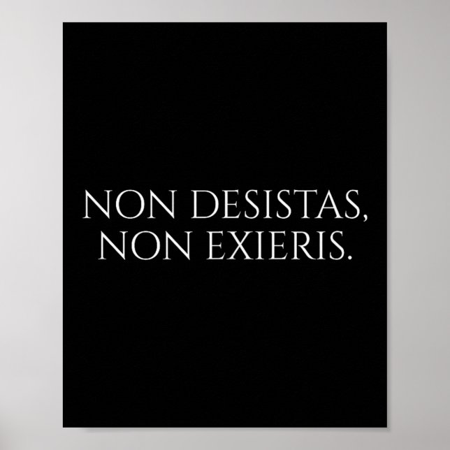 Affiche Citation Latin Motivationnelle - N'abandonnez jama (Devant)