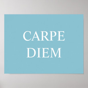 Affiche Citation latine Carpe Diem Imprimer - Turquoise