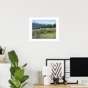Affiche Citation Les Montagnes Appellent Prairie Fleurs Sa
