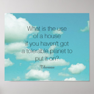 Affiche citation littéraire de Thoreau sur la nature