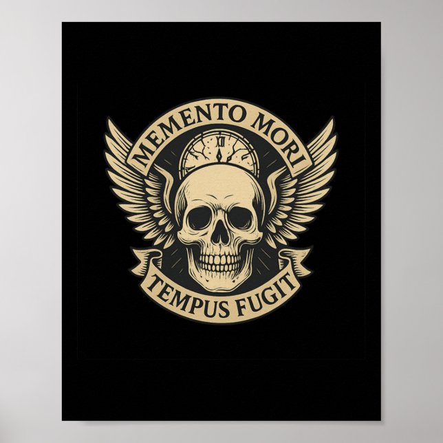 Affiche Citation Long S De Memento Mori Tempus Fugit Latin (Devant)