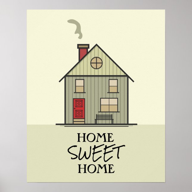 Affiche Citation Maison Douce Maison Cute House (Devant)