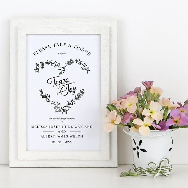 Affiche Citation Mariage de larmes de coeur fleurs sauvage (Créateur téléchargé)
