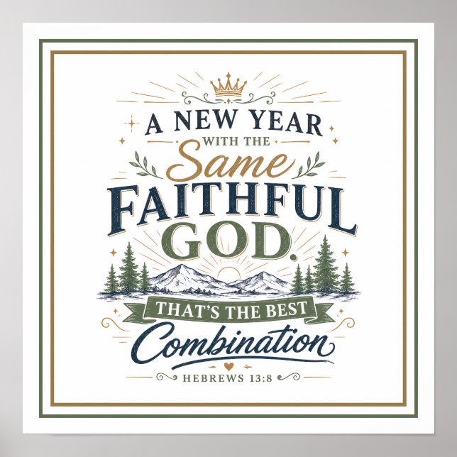 Affiche Citation Meilleure Combinaison Nouvel An Même Dieu (Devant)
