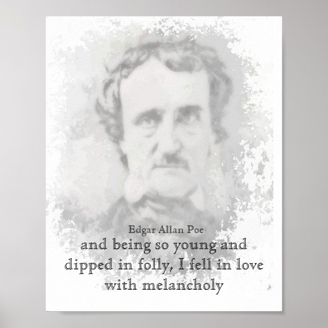 Affiche Citation Melancholy du poète Edgar Allan Poe (Devant)