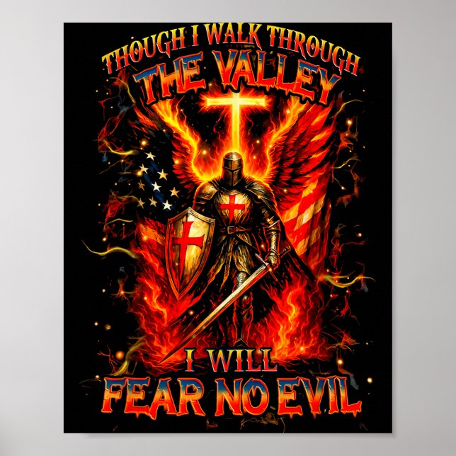 Affiche Citation : Même si je marche dans la vallée je ne  (Devant)