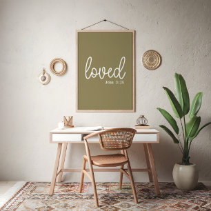 Affiche Citation minimaliste de l'amour de la foi en vert 
