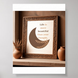 Affiche Citation Minimaliste Terre et Lune & Vie Botanique